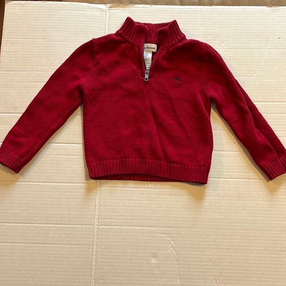 Tommy Bahama-24 M-red-quarter zip, Pull over with ribbed detailing sweater.